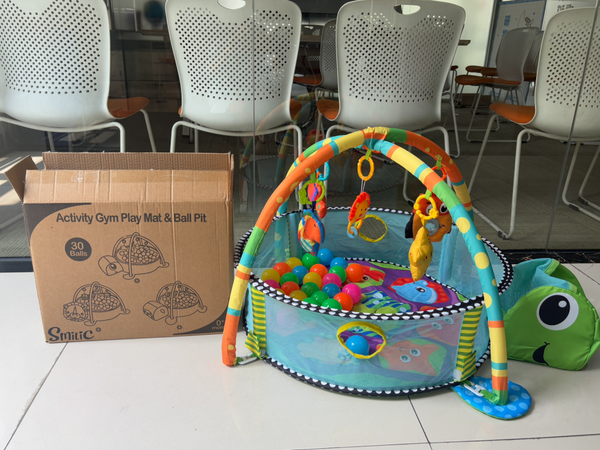 SMILIC Ocean Ball Pool Fitness Rack Play Mat Turtle